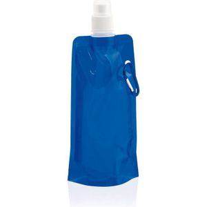 Set van 2x stuks blauwe waterzak 400 ml opvouwbaar met haakje