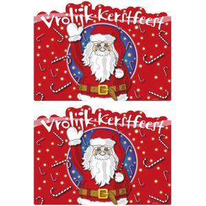 2x stuks kerstmis huldebord kerstdecoratie 48 x 35 cm