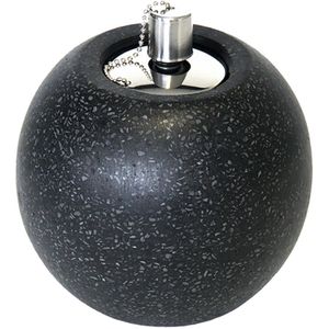 Tuimeltoorts/olielamp zwart Terrazo granito 14 x 16 cm