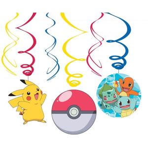 12x Pokemon feest hangdecoratie rotorspiralen