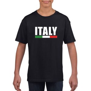 Italiaanse supporter t-shirt zwart voor kinderen