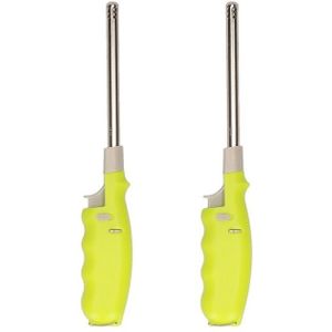 Set van 3x stuks barbecue aanstekers lime groen 25,5 cm