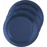 Santex 10x taart/gebak bordjes en bekertjes - kobalt blauw
