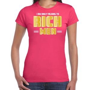 Bellatio Decorations Foute party t-shirt voor dames - Gold digger - roze - carnaval