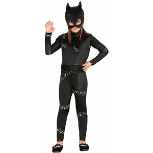 Zwarte kat/poes Halloween catsuit voor meiden