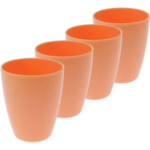 6x drinkbekers kunststof 340 ml oranje