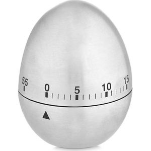 Kinvara Kookwekker/eierwekker in eitjes vorm - zilver - RVS - 7.5 cm - minuten telling
