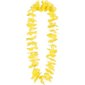 Boland Hawaii krans/slinger - Tropische kleuren geel - Bloemen hals slingers