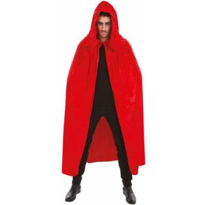 Halloween Dracula cape - voor volwassenen - rood - fluweel - L182 cm