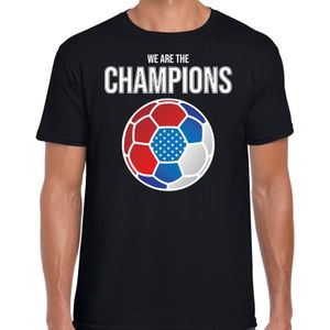 EK / WK voetbal shirt USA fan we are the champions zwart voor heren