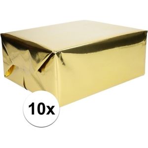 10x Folie kadopapier goud metallic 4 meter