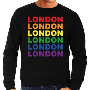 Regenboog London gay pride evenement sweater voor heren zwart