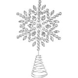 Christmas Decoration piek - ster vorm - zilver met steentjes - 23 cm