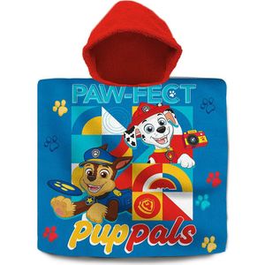 Paw Patrol bad cape/poncho - 60 x 120 cm - katoen - voor kinderen