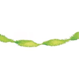 Lime groene papieren draaislingers 6 meter lang