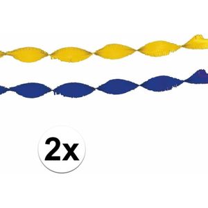 4x crepe slingers geel-blauw