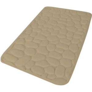 Urban Living Badkamerkleedje/badmat tapijt - memory foam - beige - 50 x 80 cm - anti slip
