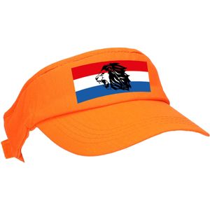 Oranje supporter / Koningsdag zonneklep / pet met Hollandse vlag en leeuw