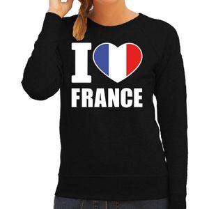 I love France supporter sweater / trui zwart voor dames