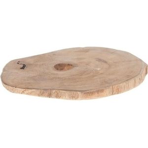 Woondecoratie teak houten boomschijf - 23 x 2 cm - Kaarsenbord