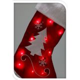 Christmas Decoration kerstsok -met verlichting -H41cm -kerstboom print