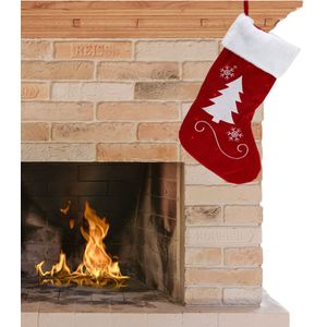 Christmas Decoration kerstsok -met verlichting -H41cm -kerstboom print