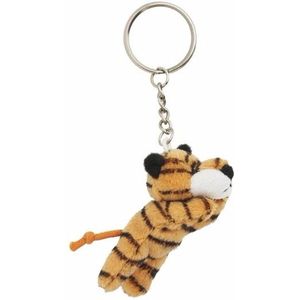 2x Pluche sleutelhanger tijger knuffel 6 cm