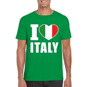 I love Italy/ Italie supporter shirt groen heren