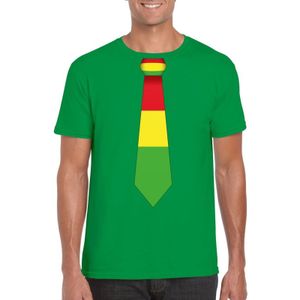 Shirt met rood/geel/groene Limburg stropdas groen heren
