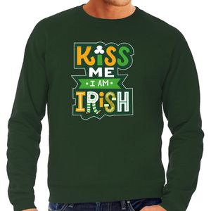 Kiss me im Irish Leprechaun feest sweater/ outfit groen voor heren - St. Patricksday