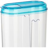 Plasticforte Voedselcontainer strooibus - transparant/blauw - 2350 ml - kunststof - 15 x 8 x 30 cm - voorraadpotten
