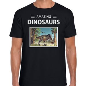 T-rex dinosaurus foto t-shirt zwart voor heren - amazing dinosaurs cadeau shirt T-rex dino liefhebber