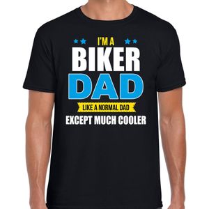 Biker dad normal except cooler cadeau t-shirt zwart voor heren - Vaderdagscadeaus