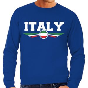 Italie / Italy landen trui met Italiaanse vlag blauw voor heren