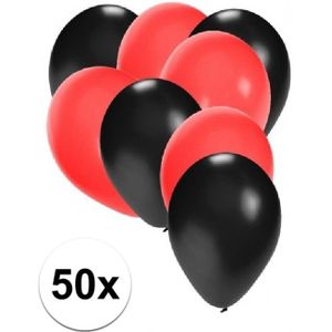 50x rode en zwarte ballonnen