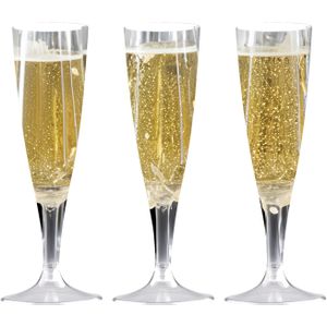 Santex Champagneglazen - 10x stuks - kunststof - 140 ml - transparant - herbruikbaar
