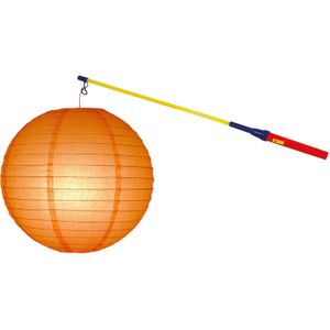 Lampionstokje 50 cm - met lampion - oranje - D25 cm