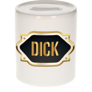 Dick naam / voornaam kado spaarpot met embleem