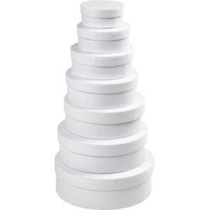 Ronde witte hobby opslag dozen set in 7-formaten