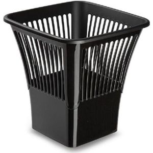 Plasticforte Afvalbak/vuilnisbak/kantoor prullenbak - plastic - zwart - 30 cm