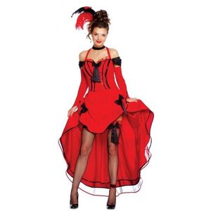 Rode burlesque danseressen jurk