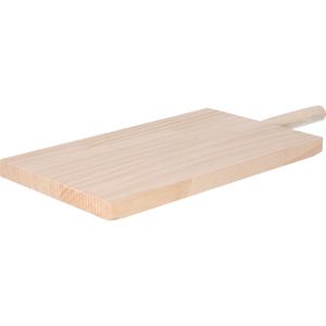CM Snijplank/serveerplank blank hout - met handvat - 36 x 16 x 2 cm - keuken borrelplank/tapasplank
