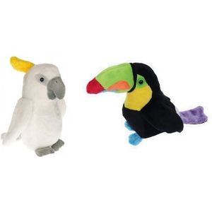 Set van 2 Tropische Vogel Knuffels - Vogel Knuffels - Speelgoed Voor Kinderen