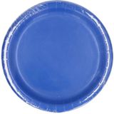 24x Blauwe wegwerp bordjes van karton 23 cm