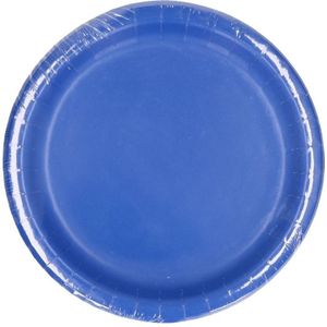 24x Blauwe wegwerp bordjes van karton 23 cm