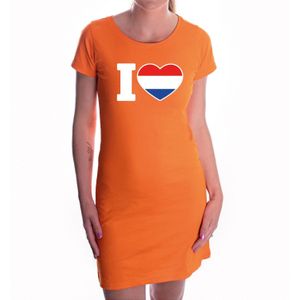 Oranje jurkje I love Holland hartje voor dames