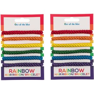 Armbandjes/haarbandjes - Gay Pride/Regenboog thema kleuren - 12x stuks