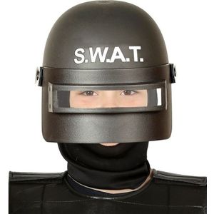 S.W.A.T. politie verkleed helm zwart voor kinderen