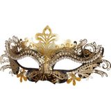 Venetiaans verkleed oogmasker zwart/goud