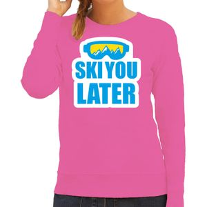 Bellatio Decorations Apres ski sweater/trui voor dames - ski you later - roze - wintersport - skien